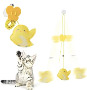 Hanging Cat Toy Scratch String Catnip Plush Bell Teaser Stick Pet Supply Bird - Picture 1 of 7
