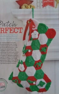 Patchwork Christmas Stocking Knitting Pattern - Picture 1 of 1