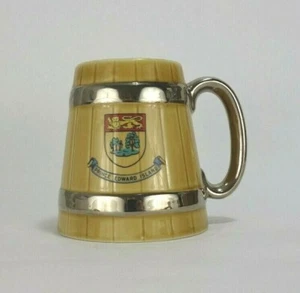 Vintage Prince Edward Island Crest PEI Wade Porcelain Barrell Coffee Mug - Picture 1 of 6