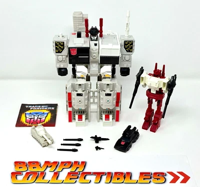 MINT 100% Complete 1985 Transformers G1 Triple Changer METROPLEX RUBBER Tires! - Image 1 of 4