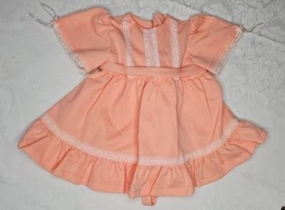 Vestido de Verano Años 70 Niñas Talla 4/6 Poliéster BLANCO MELOCOTÓN Mangas de Gorra RECORTE DE ENCAJE Foto 1 de 4