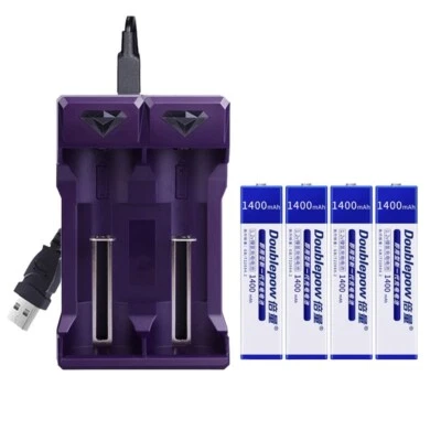 Juego de cuatro baterías y cargador Gumstick para SONY NH-100WM/NH-14WM/NC6WM WALKMAN Foto 1 de 4