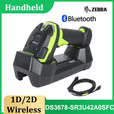 Zebra DS3678-SR3U42A0SFC 1D/2D Cordless Barcode Scanner with USB Cable & Cradle - Image 1 of 4