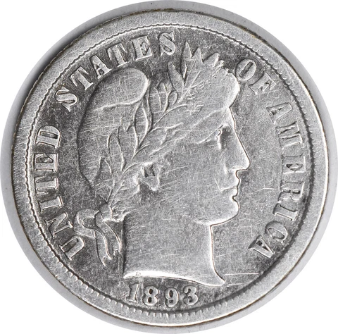 1893-O Barber Silver Dime F Uncertified #954 Cover