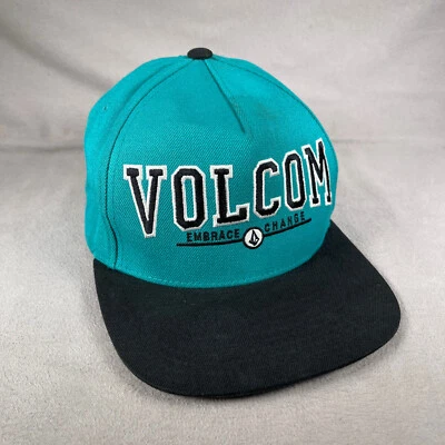 Volcom Hat Men OS Blue Turquoise Skater Snapback Cap Embroidered Spell Out - Image 1 of 4