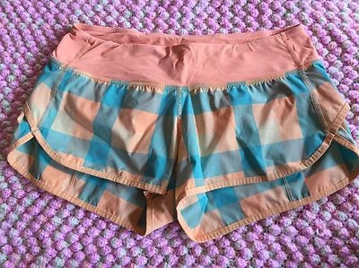 Lululemon VELOCIDAD CORTA 2 vías talla 6 pulgadas Lagoon Tang cuadros WDW húmedo seco cálido Foto 1 de 4