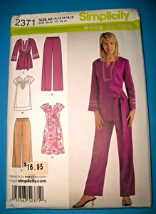 Miss Simplicity 2371 Pattern Dress Tunic Pants 2 Lengths UC Size 10-12-14-16-18 - Picture 1 of 6