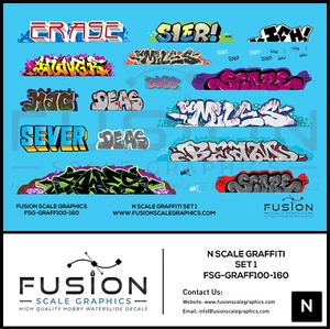 N Scale Graffiti Decal Set 1 - Picture 1 of 1
