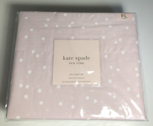 Kate Spade New York Soft Pink Polka Dot Confetti FULL size sheet set - NEW