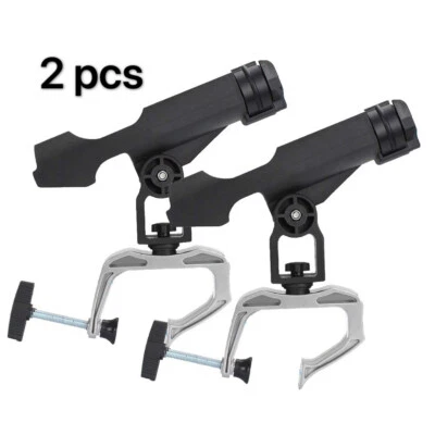 2 pcs Fishing Boat Rod pole Holder with 360 Degree Adjustable Large C-Clamp - Image 1 of 4