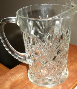 Vintage Anchor Hocking Crystal  Pineapple  4 3/8" Creamer Pitcher - Picture 1 of 4