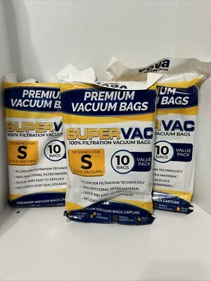 VEVA 30 Pack Premium Vacuum Filter Bags Type S-bags Compatible with Electrolux - Image 1 of 3