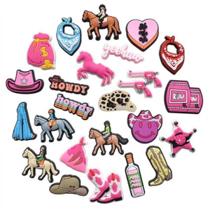 25 Stck. Cowboy Cowgirl Motiv Schuh Charms für Kroko Schuhe Jibbitz Zum Selbermachen Dekoration∝ - Bild 1 von 12