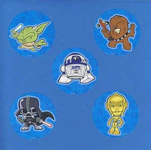 15 Star Wars Pop - Large Stickers - Yoda, Darth Vader, R2-D2, C-3PO, Chewbacca - Picture 1 of 1