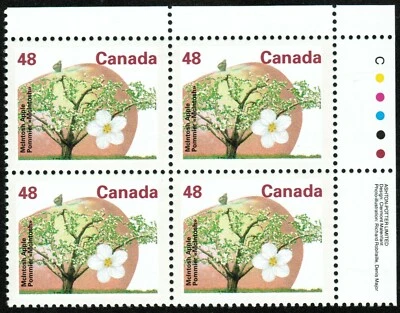 Canada sc#1363 Fruit Tree : McIntosh Apple, UR Ashton-Potter Impr. Block Mint-NH - Image 1 of 2