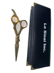 Barber Hair Cutting Scissors | 6.5 in.| Stainless Steel | Fancy Gold | W Case - Picture 1 of 3