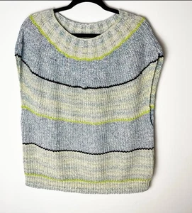 Suéter Anthropologie Práctica Diaria Mangas a Rayas Verde Azul Boho XL - Imagen 1 de 7