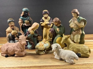 10 Piece Nativity Figures 6 Inches Height, Baby 3 Inches Set Beautiful Colors - Picture 1 of 5