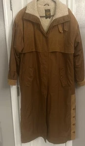 Vintage Damenmantel volle Länge schwer braun Foxrun Größe 13 Cordbesatz - Bild 1 von 24