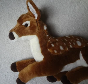 FAO Schwarz Deluxe Deer Fawn Realistic Plush Laying 18" 2015 Large Toys R Us - Imagen 1 de 5