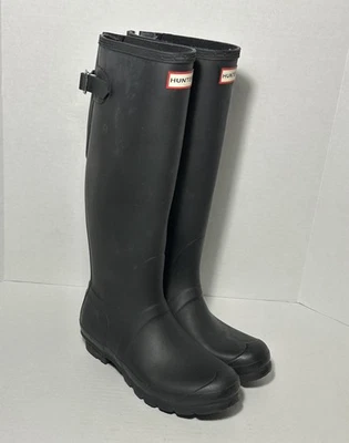 Women's HUNTER Original Tall Rain & Snow Boots In Black Size 8 - Image 1 of 4