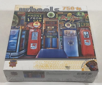 Master Pieces Vintage Gas Pumps 750 Piece Jigsaw Puzzle Wheels - Brand New - Image 1 of 4