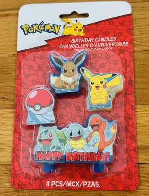 Juego de velas de personaje de cumpleaños Pokemon - 4 piezas Foto 1 de 2