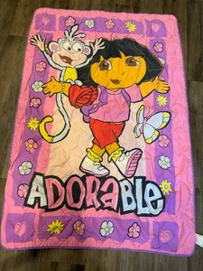 Vtg 2006 Dora the Explorer & Boots Toddler Blanket & Sheets  Nick Jr Viacom - Picture 1 of 11