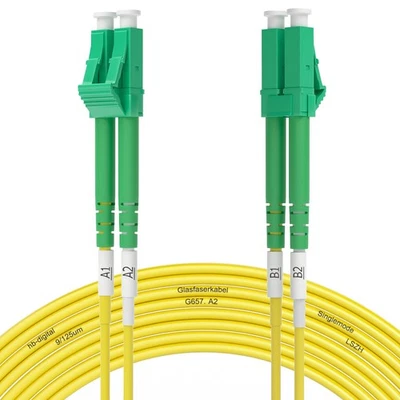 Glasfaser Kabel Duplex Patchkabel LC/APC-LC/APC Singlemode 9/125μm LSZH OS2 - Bild 1 von 4