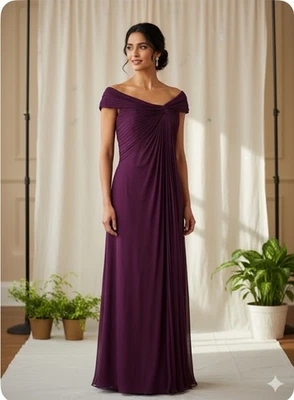 Tadashi Shoji Talla 2 Púrpura Seda Twist Vestido Formal Femenino Delicado Hermoso Foto 1 de 4