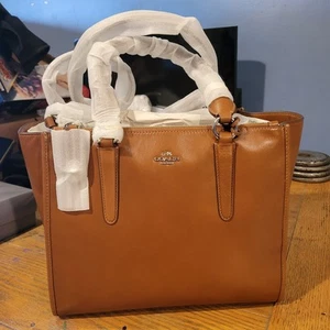Coach Crosby Carryall Leather 33545 Handbag Tote Bag Women's Brown Tan NWT - Picture 1 of 12