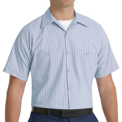 Red Kap Men's Short Sleeve Striped Work Shirt - Image 1 of 4