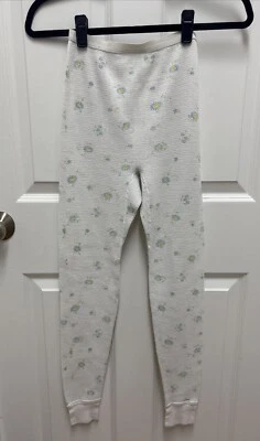 Legging tejido gofre multicolor floral blanco térmico vintage años 70 - talla grande Foto 1 de 4