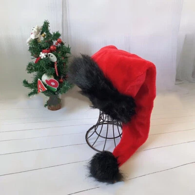 Sombrero Largo de Navidad Peluche Navidad Disfraz Largo Pompón Santa Claus Gorra Adulto Foto 1 de 4