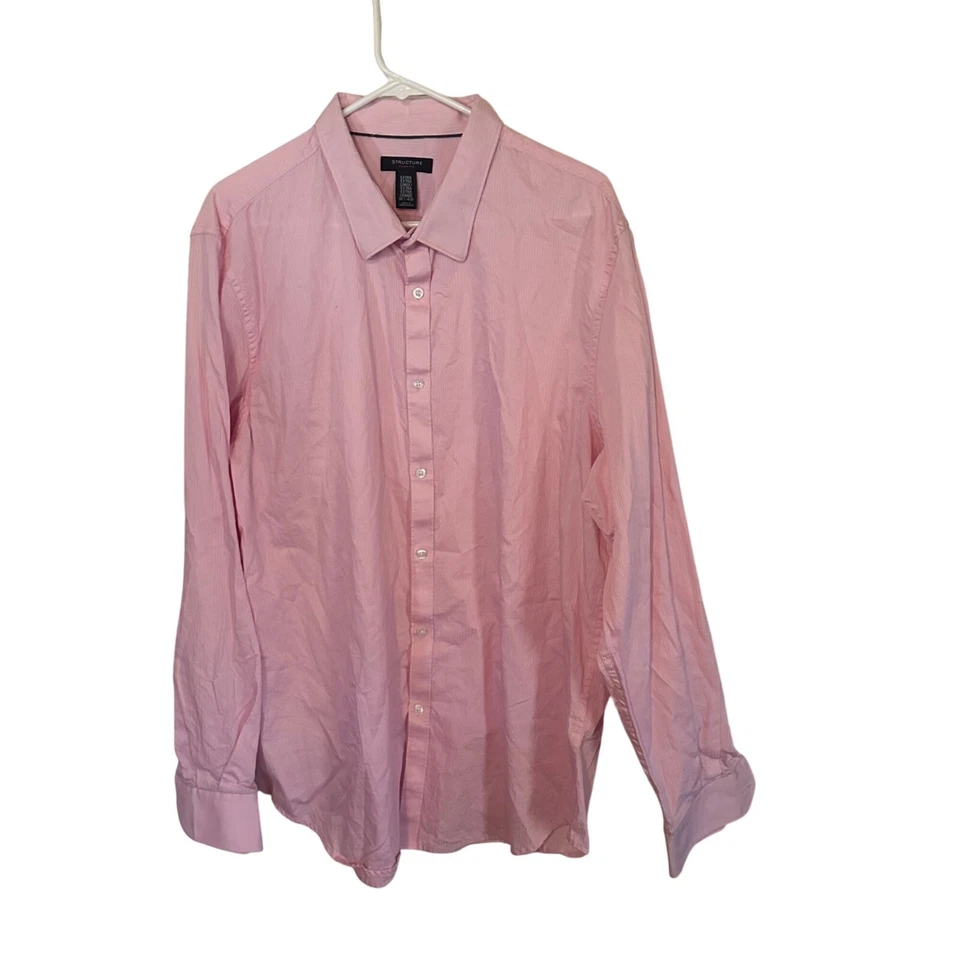 Structure slim fit pink button up shirt size XL 47-49 Easter Spring - Image 1 of 4