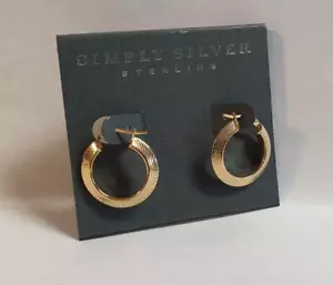 Simply Silver 14kt vergoldet Sterlingsilber 925 flache Creolen (22125) - Bild 1 von 8