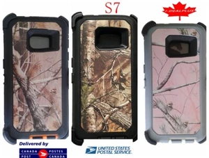 Per Samsung Galaxy S7 robusta fondina/custodia rosa mimetica (clip si adatta a Otterbox Defender) - Foto 1 di 29