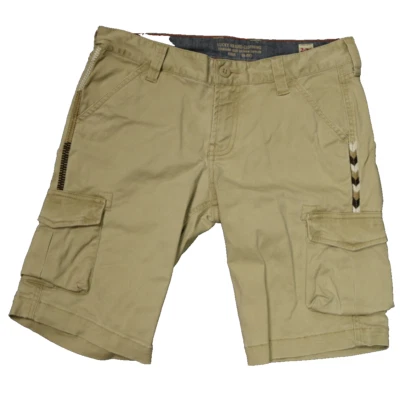 Lucky Brand Embroidered Utility Cargo Shorts Mid Rise Tan Khaki Cotton 2/26 - Image 1 of 4
