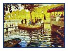 Impressionniste Monet Français Grenouillere Point de Croix Tableau
