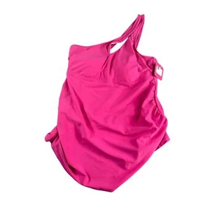 Isabel Maternity Swimwear Womens Medium Pink Tankini Top One Shoulder Padded NWT - Picture 1 of 7