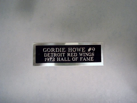 Gordie Howe Nameplate For An Autographed Hockey Card Plaque Or Puck Cube 1X3 Cover