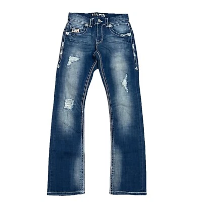 Laguna Beach Jeans Mens 31x34 Straight Blue Denim Newport Men Distressed Y2K - Image 1 of 4