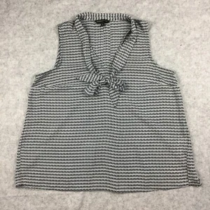 Banana Republic Sleeveless Patterned Collar Bow Drapey Blouse, Women's PM (Navy) - Picture 1 of 6