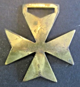 VTG Brass Horse Harness Medallion Maltese Cross Design Ornament Decoration - Picture 1 of 4
