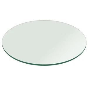 Mesa redonda de vidrio templado transparente de 1/2" de espesor con borde pulido plano - Imagen 1 de 11