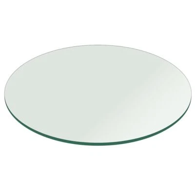 1/2" Inch Thick Clear Tempered Round Glass Table Top with Flat Polished Edge - Image 1 of 4