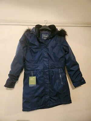 Chaqueta azul marino con capucha impermeable para damas Lexis, talla Reino Unido10 Foto 1 de 4