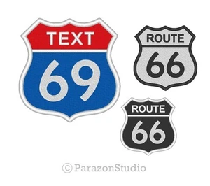 Maßgeschneiderte bestickte Route 66 Route 69 Biker Straße Autobahn Nähen aufnähen Aufnäher - Bild 1 von 12