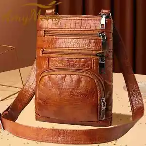 Echt Leder Schultertasche Handtasche Geldbeutel Umhängetasche Organizer Smartphone Taschen - Bild 1 von 26