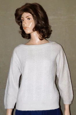 Suéter Vintage Daniel Caron Off White, M, Mezcla Suave Lana de Cordero/Angora, ¡BONITO!! Foto 1 de 4